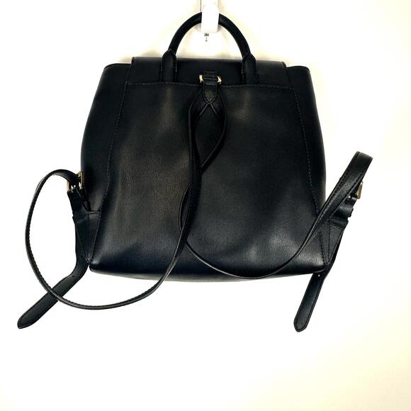 Michael Kors Black Leather Medium Sized Backpack Gold Hardware - Picture 3 of 9